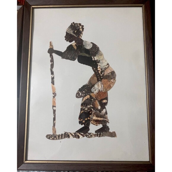 Two Vintage South African Framed Hand Crafted Butterfly Wing Art in Frames - Picture 4 of 16